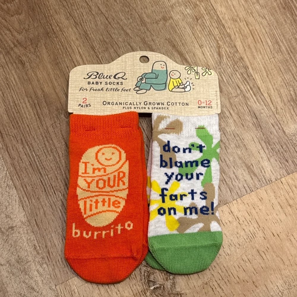 Blue Q Baby Socks I’m your little burrito NEW 0-12 months